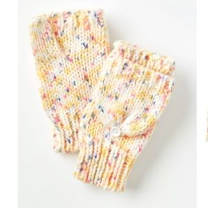 NWT LOFT Cozy Flecked Flip Gloves -‎ Cream